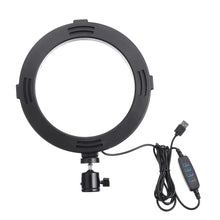 Load image into Gallery viewer, 16CM 20CM 26CM 36CM 48CM Dimmable Video Ring Light with Tripod Head Cold Shoe Mount Phone Clip for Youtube TikTok Live Streaming