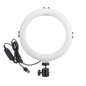 16CM 20CM 26CM 36CM 48CM Dimmable Video Ring Light with Tripod Head Cold Shoe Mount Phone Clip for Youtube TikTok Live Streaming